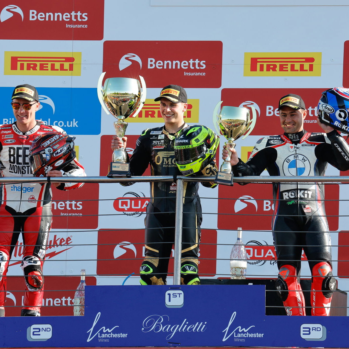 Podium for Sprint Race 2023 at Donington Park, Ryde, Bridewell, Haslam